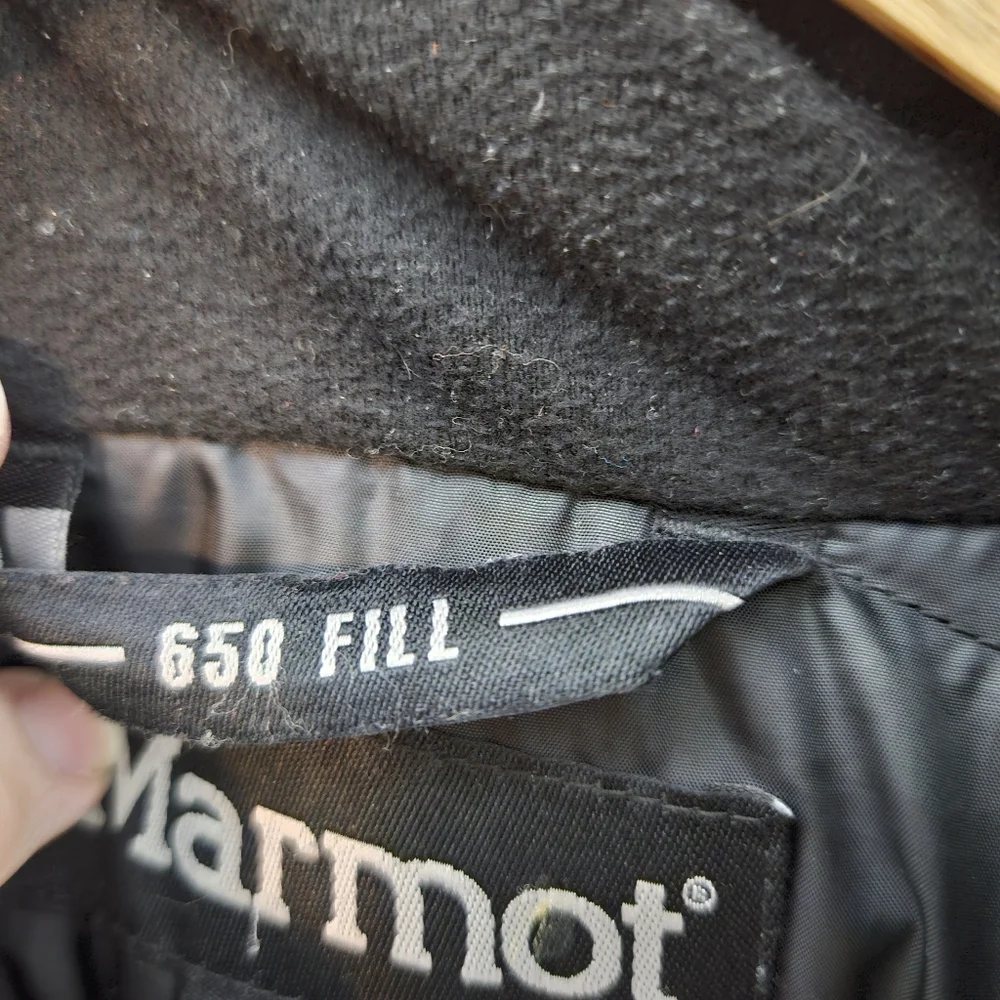 Marmot 650-fill Men's Down Puffer Jacket Black Zip Front Ski Large L
